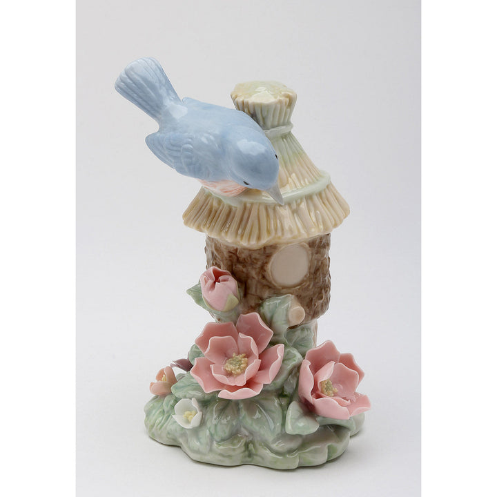 Ceramic Bluebird On Birdhouse FigurineHome DcorKitchen Dcor, Image 3