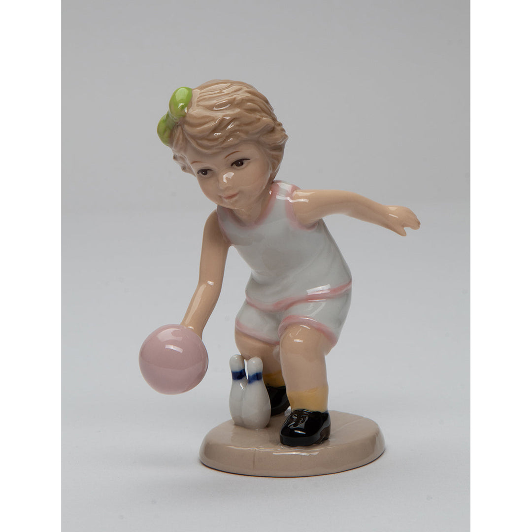 Ceramic Bowling Girl Figurine 2.75x2.5x4.5  Daughter Image 6