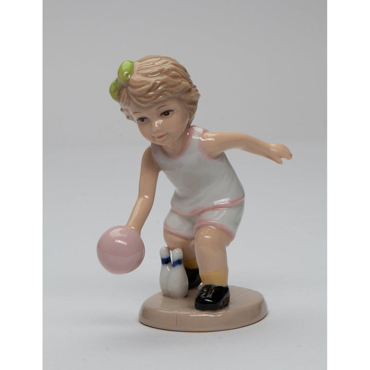 Ceramic Bowling Girl Figurine 2.75x2.5x4.5  Daughter Image 6