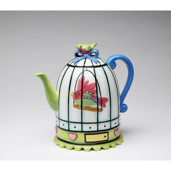 Babs Ceramic Birdcage Teapot 6.625 Inch Image 3