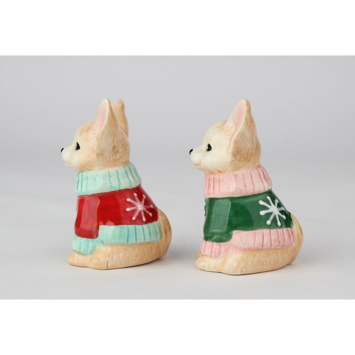 Ceramic Chihuahua Salt and Pepper Shakers Christmas Image 4