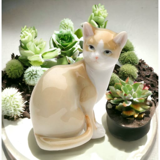 Ceramic Cat Looking Back Figurine Home D cor  Kitchen D cor , Image 2