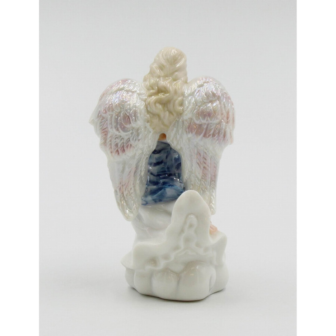 Ceramic Angel Playing Accordion Figurine 2x238x438H Religious Image 3