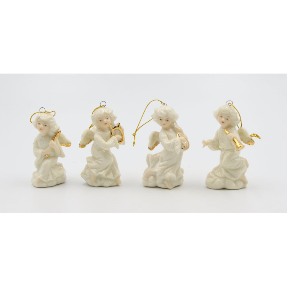 Ceramic Angel Ornaments Set of 4 3in Baptism Image 2