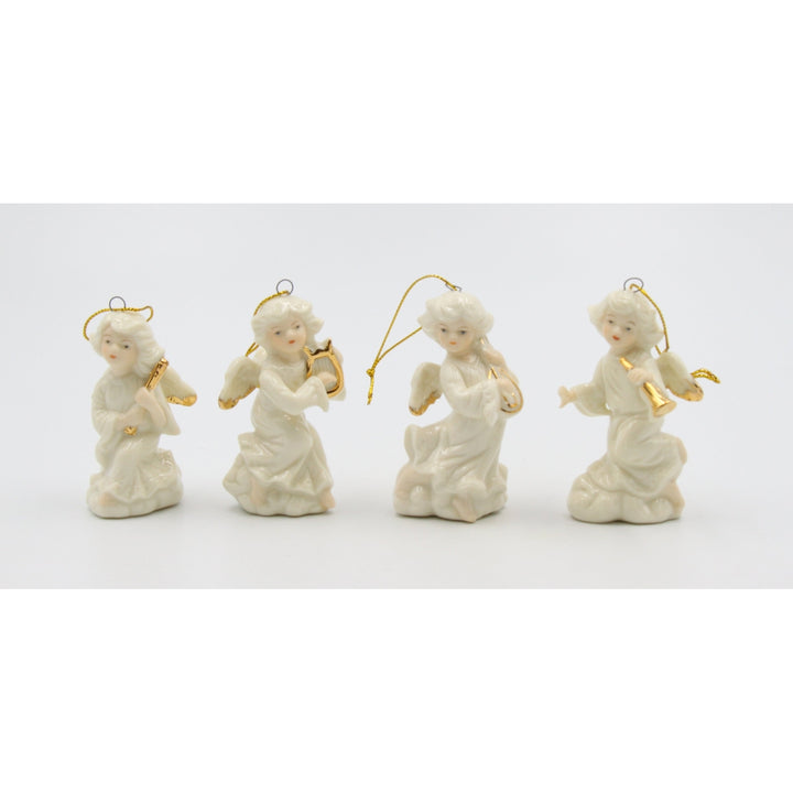 Ceramic Angel Ornaments Set of 4 3in Baptism Image 2