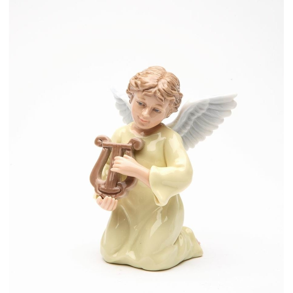 Ceramic Angel Playing Harp FigurineReligious DcorReligious GiftChurch Dcor, Image 3