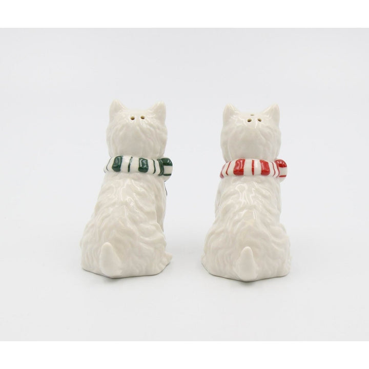 Ceramic Westie Dog Salt and Pepper Shaker Set Christmas Kitchen Gift Image 6