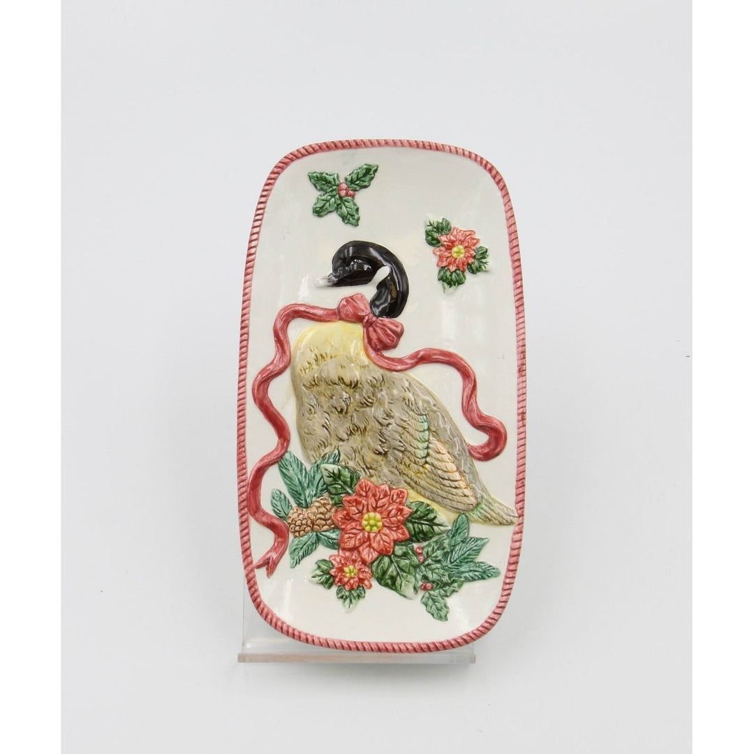 Ceramic Christmas Goose Spoon Rest 3.5"x6.375" Gift Image 3