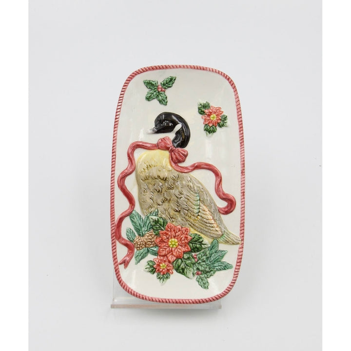 Ceramic Christmas Goose Spoon Rest 3.5"x6.375" Gift Image 3