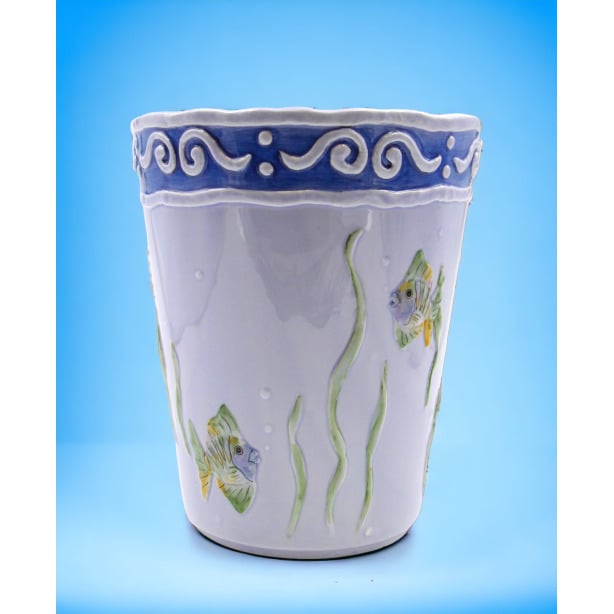 Ceramic Fish Theme Plant Pot 9.5in Image 2