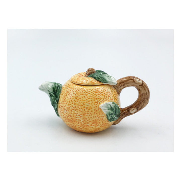 Ceramic Mini Orange Teapot 4.25 Inch Perfect Mom Image 3