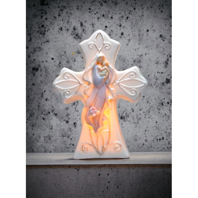 Ceramic Madonna With Baby Night Light 3 1/2 x 4 1/2 Gift Image 2