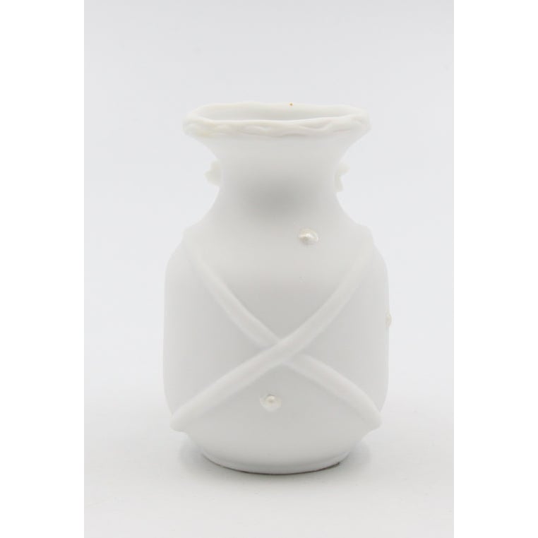 Ceramic Mini Vase White Flower 3.5in Incense Jar Home Gift Image 4