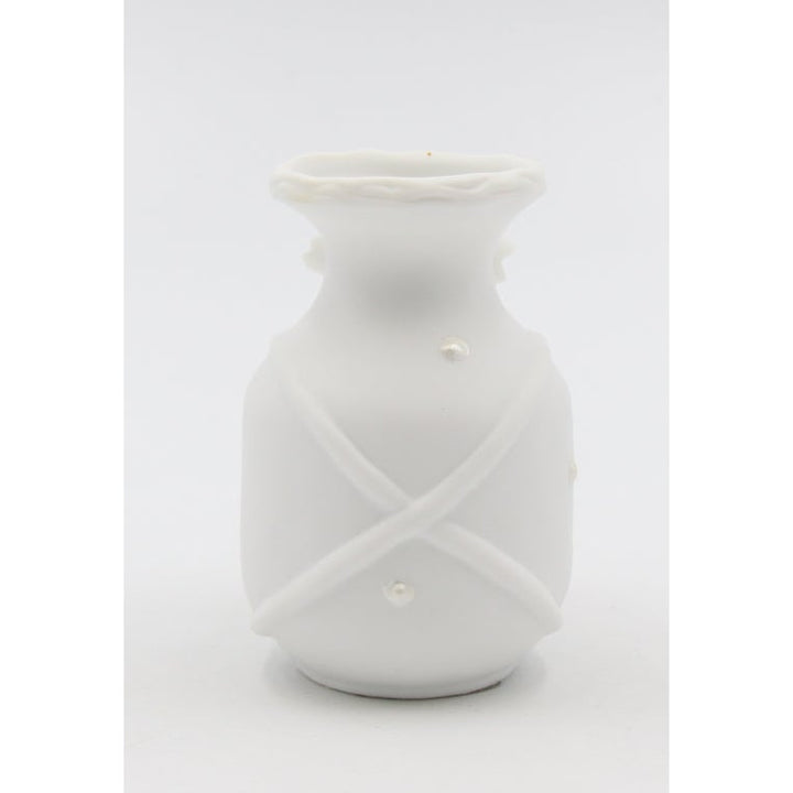 Ceramic Mini Vase White Flower 3.5in Incense Jar Home Gift Image 4