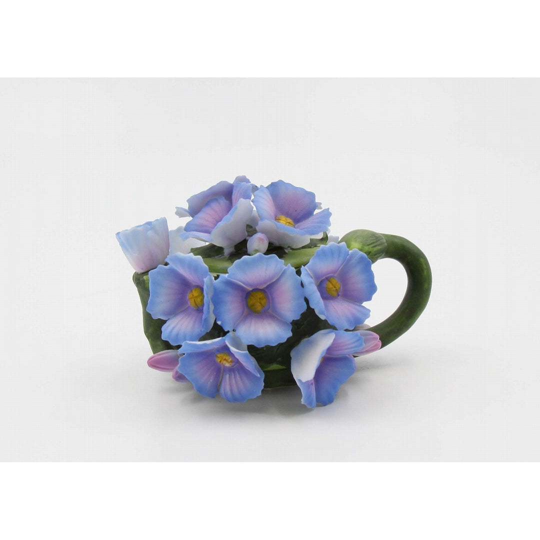 Ceramic Hydrangea Flower Teapot Figurine  Nature Image 2