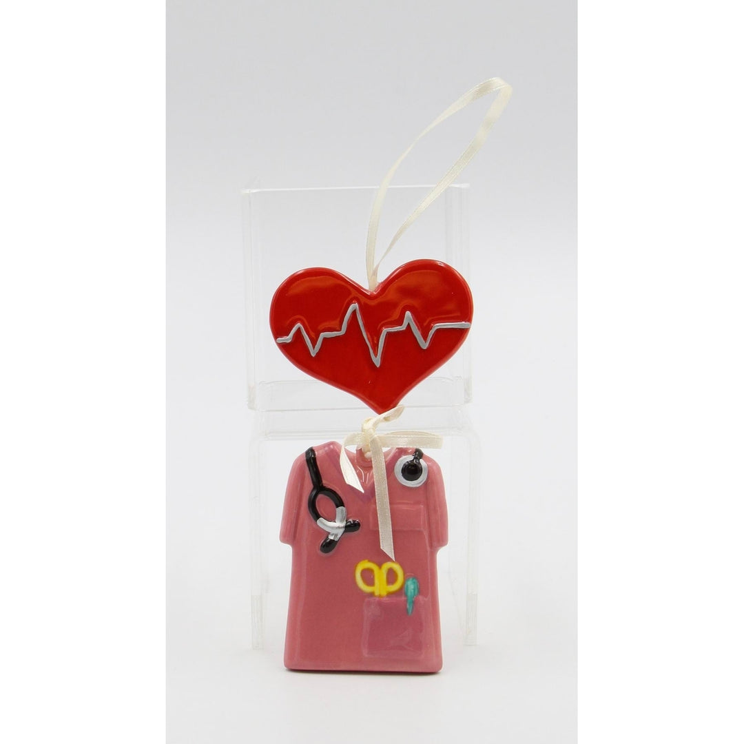 Ceramic Nurse Ornament 4 3/4"x3 1/8" Healthcare Hero Holiday Gift Image 2