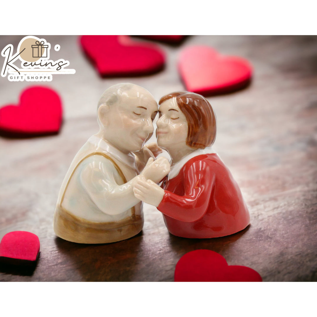 Ceramic Grandparents in Love Salt and Pepper Shakers Romantic Gift Image 1