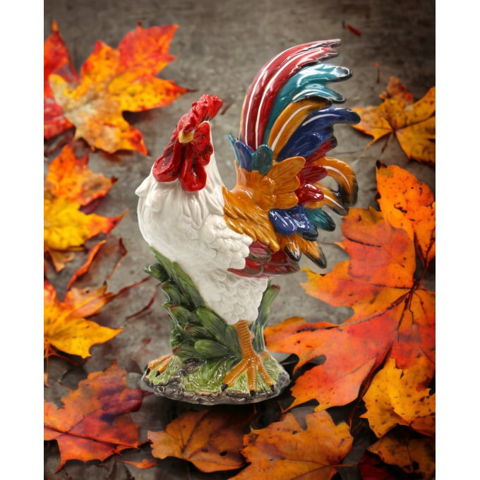 Ceramic Harvest White Rooster FigurineHome DcorKitchen DcorFarmhouse Dcor, Image 1