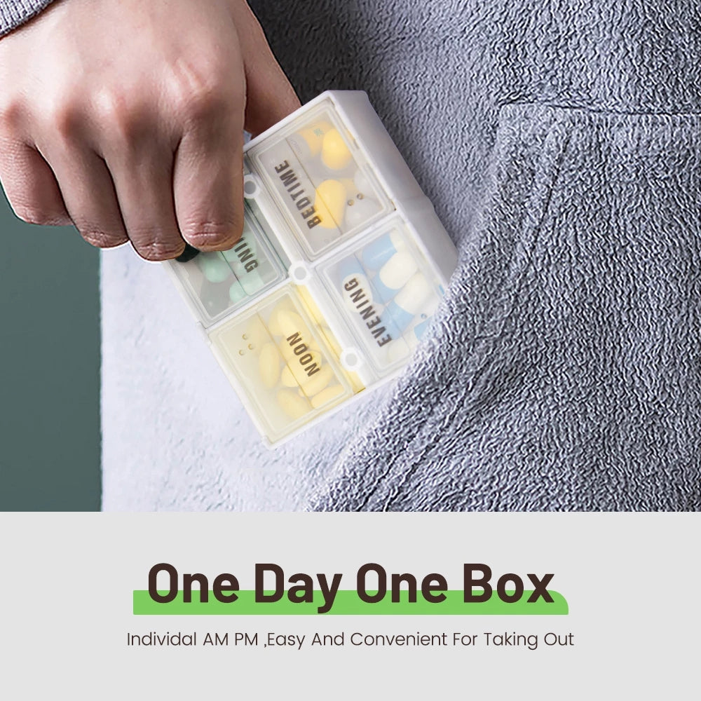 MEDca Large Weekly Pill Organizer Box - 7 Day Week Pill Planner Organizers with 4 Times a Day Daily Compartments Image 2