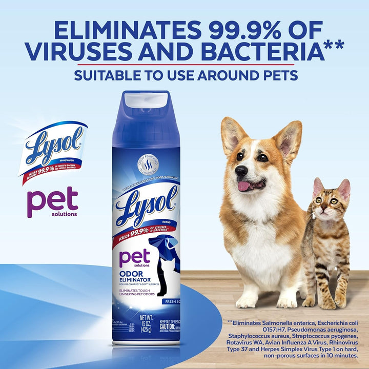 Lysol Pet Odor Eliminator SpraySanitizing and Disinfecting Spray for Pet Odors15oz (Pack of 3) Image 2