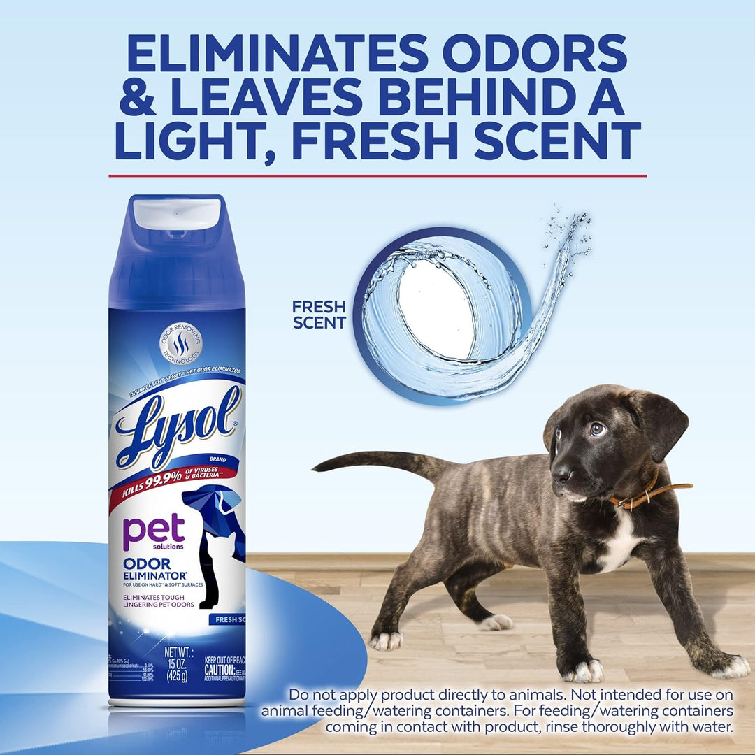 Lysol Pet Odor Eliminator SpraySanitizing and Disinfecting Spray for Pet Odors15oz (Pack of 3) Image 3