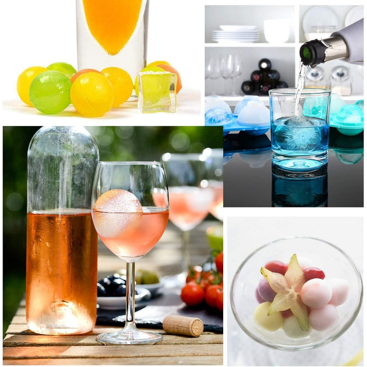 Silicone Sphere Ice Cube Trays with Lids Creates 8 Giant Sphere Ice Cubes BPA Free Ice Ball Maker Image 4