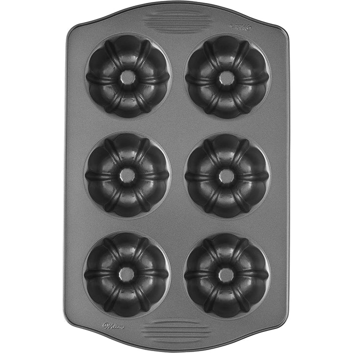 Wilton Nonstick Mini Fluted Tube Pan 6-Cavity Mini Bundt Cake Mold Bakeware Image 9