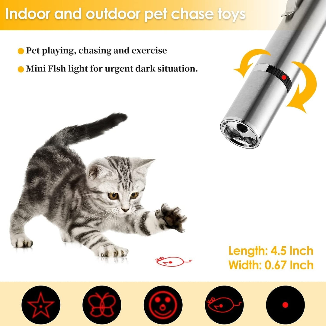 Cat Laser Pointer Red Light Pointer Pet Interactive Toy for Cats and Dogs with 3 Modes and USB Recharge Image 9