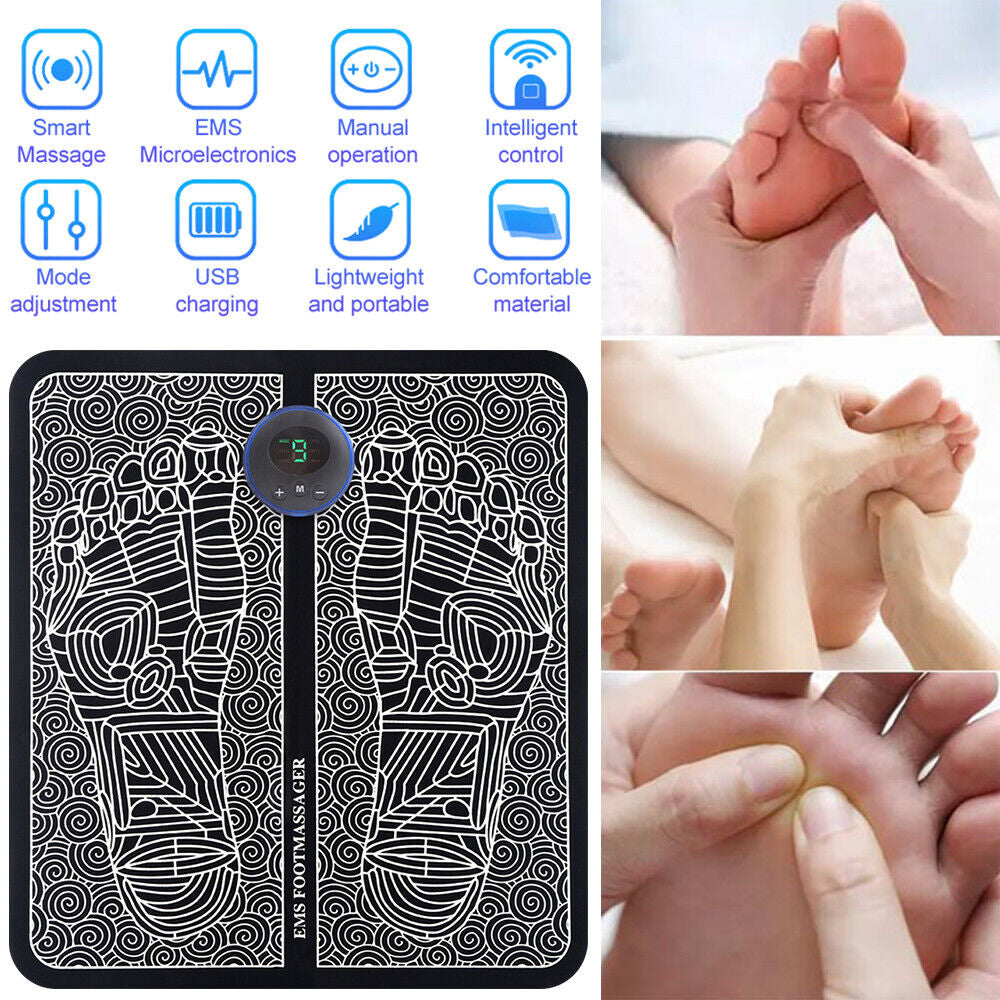 EMS Foot Massager MatFoldable Feet Stimulator Reflexology Massage Mat with Remote8 Modes and 19 LevelsBONUS Foot File Image 6