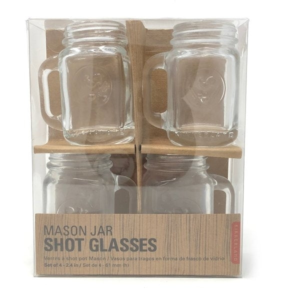 Kikkerland Mason Jar Shot Glasses - Set of 4 Image 3