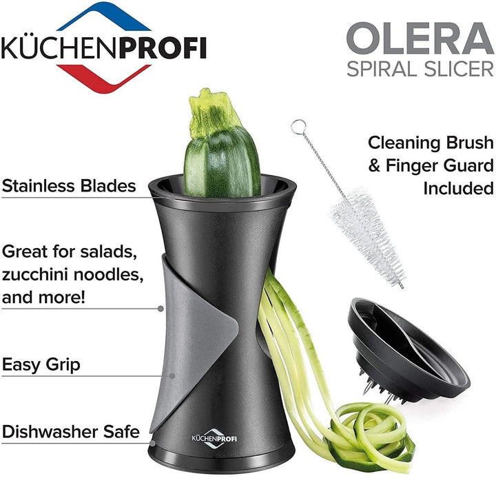 K chenprofi Olera Spiralizer for Vegetables 6" H x 3.5" diameter Black Image 4