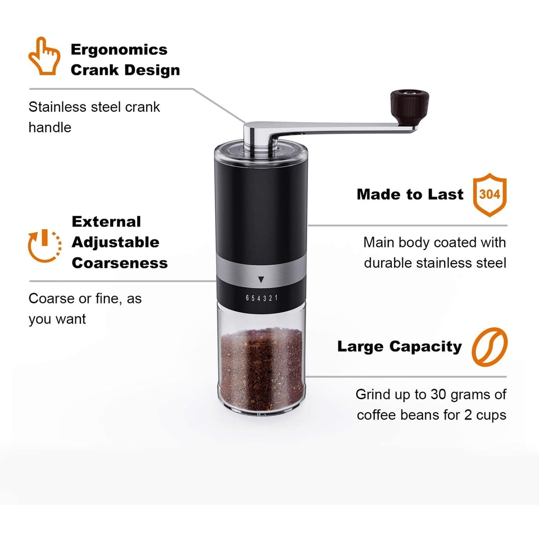 Manual Coffee Grinder with adjustable Coarse SettingCeramic Burr Grinder for French PressDrip CoffeeAeropress by Image 4