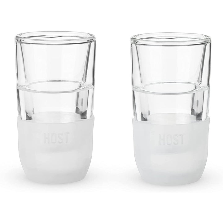 Host Freeze Shot Glass Old Fashioned Double Walled Cooling Shot Glass with Clear Silicone Band3ozSet of 2 Image 6