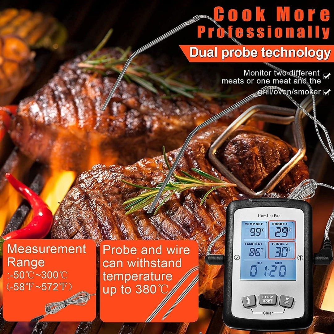 Meat ThermometerDual Probe Digital Instant Read Food Thermometer with Alarm and Calibration FunctionLarge Backlit Screen Image 7