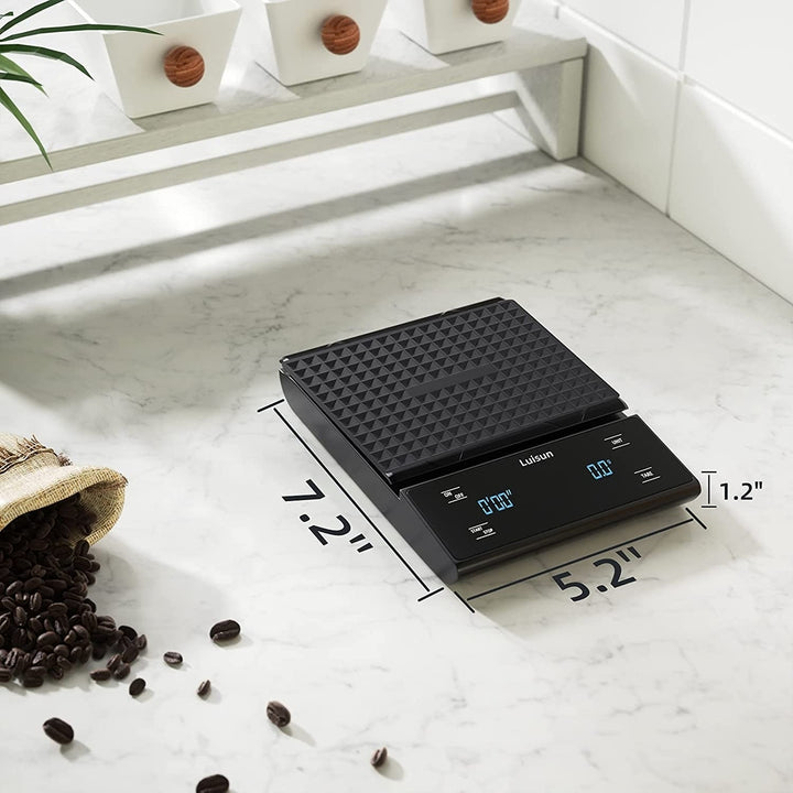 Luisun Coffee Scale with Timer Digital Espresso Coffee Scale Pour Over Drip 3kg/0.1g High Precision with Back-Lit LCD Image 6