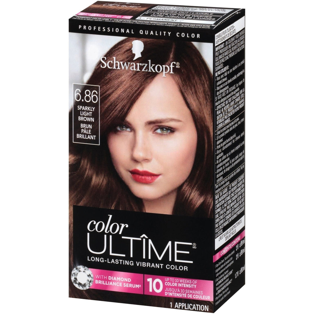 Schwarzkopf Ultime Metallics Permanent Hair Color Cream6.86 Sparkly Light Brown Image 1