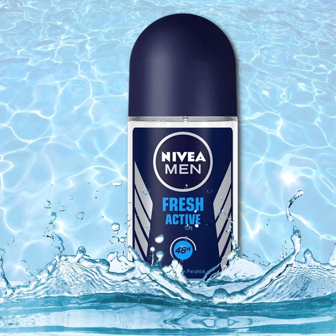 Nivea Men Anti Perspirant Roll OnFresh Active Long-lasting Freshness Ocean Extracts48 Hour Protection1.7 Ounce (Pack of Image 6
