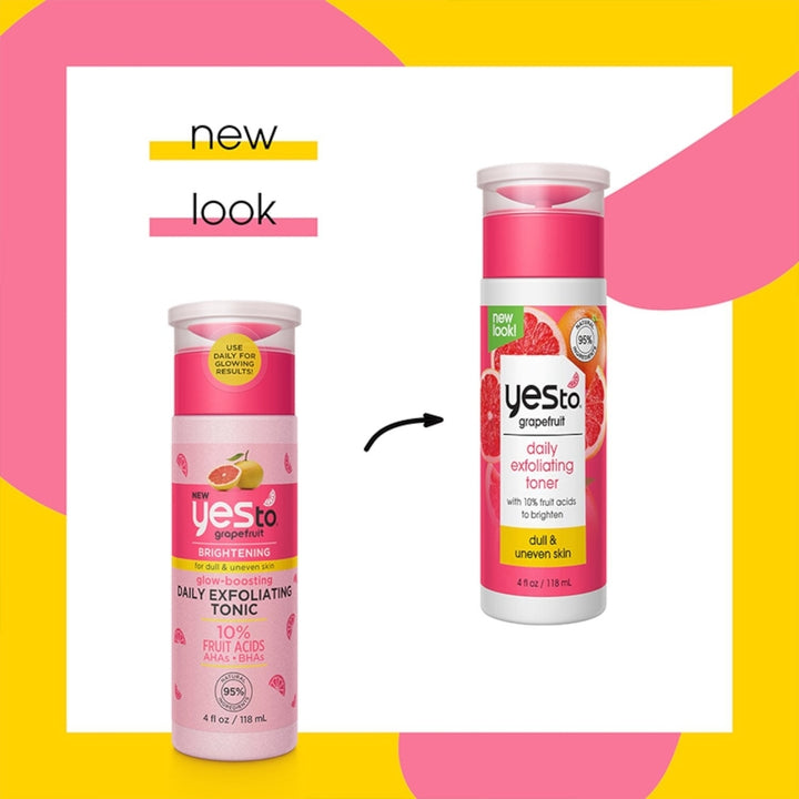 (2 Pack) Yes To Grapefruit Daily Exfoliating Toner Liquid for Dull and Uneven the Skin4 fl oz Image 4