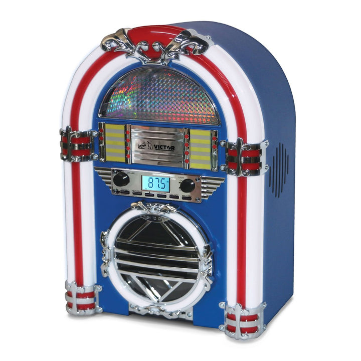 Victor Broadway Desktop Bluetooth Jukebox with CD Player and Color Changing LED Lighting Image 1