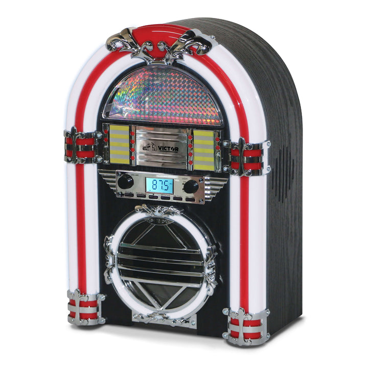 Victor Broadway Desktop Bluetooth Jukebox with CD Player and Color Changing LED Lighting Image 2