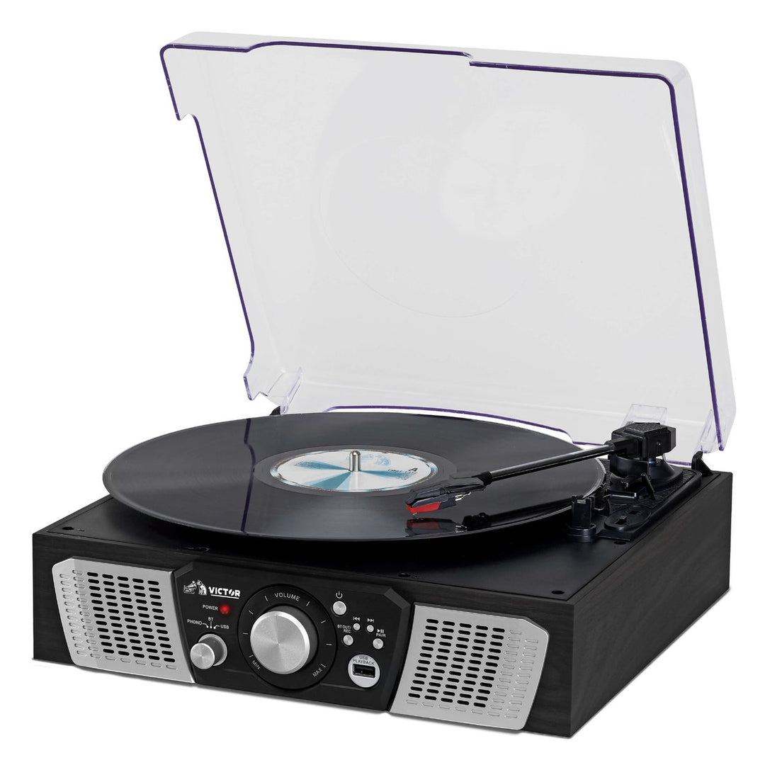 Victor Lakeshore 5-in-1 Hybrid Bluetooth Turntable System w USB and RCA Output Image 2