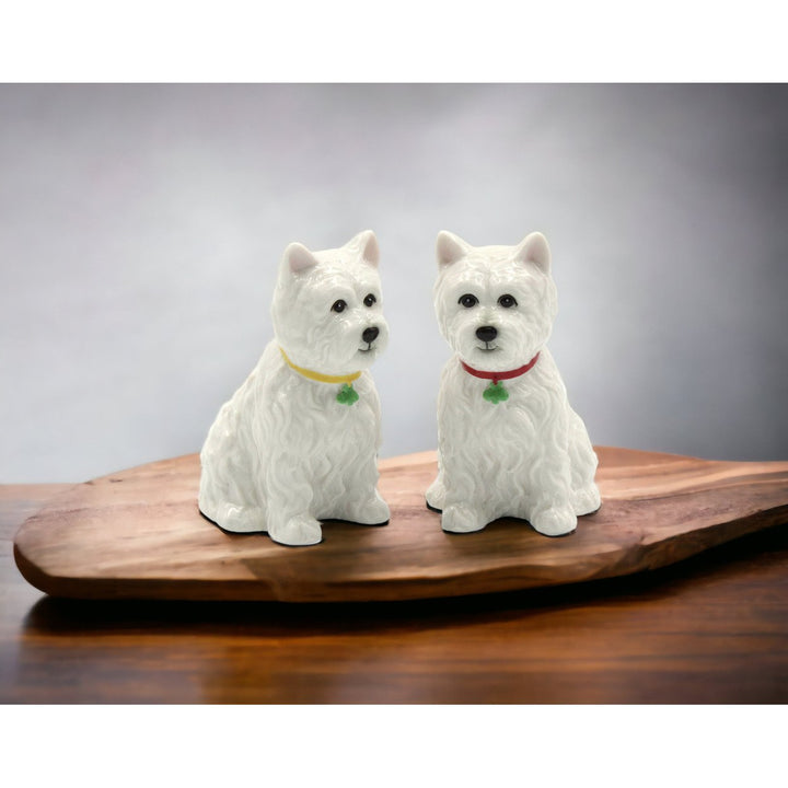 Ceramic Westie Dog Salt and Pepper Shakers 2.6in Image 2