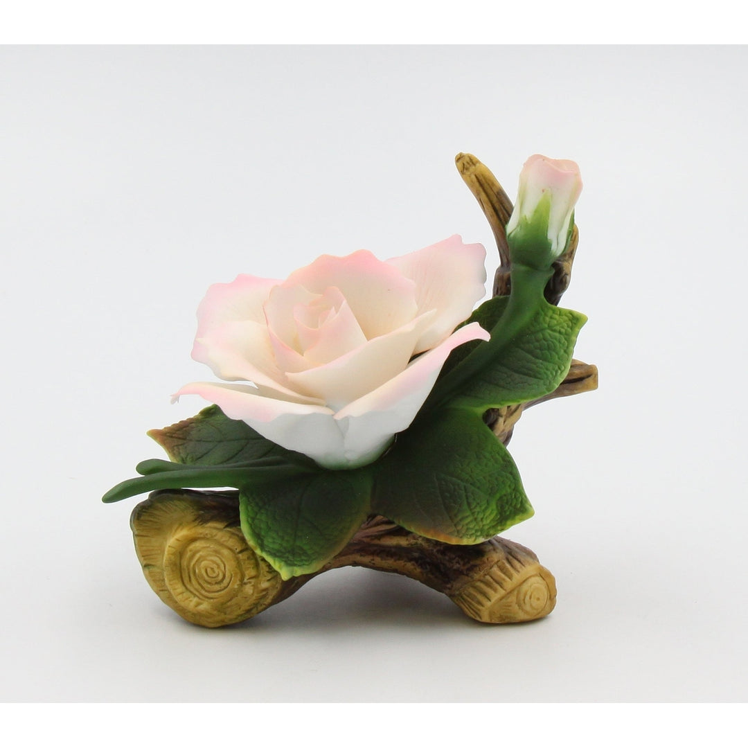 Ceramic Peace Rose Figurine 5 1/8"  Nature Image 2