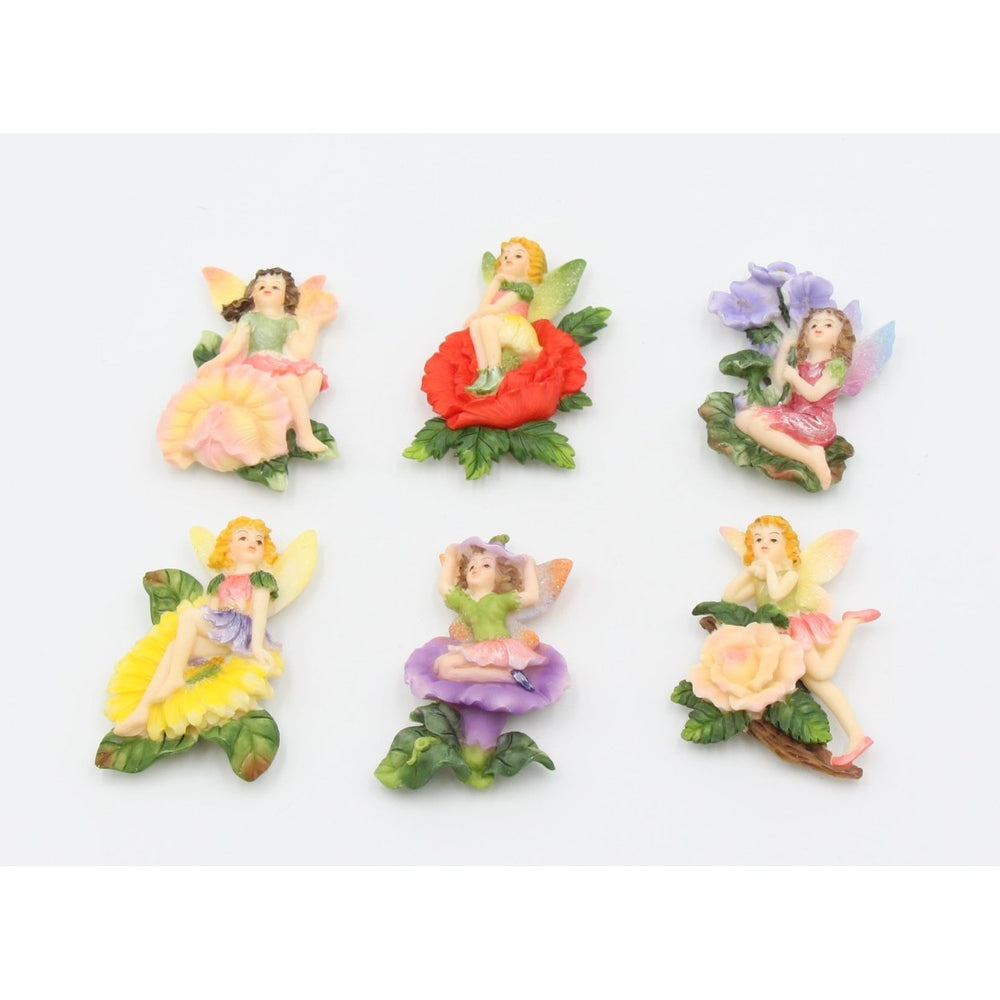 Fairies with Flowers Magnetic Decor Set of 6 Refrigerator Art Image 2