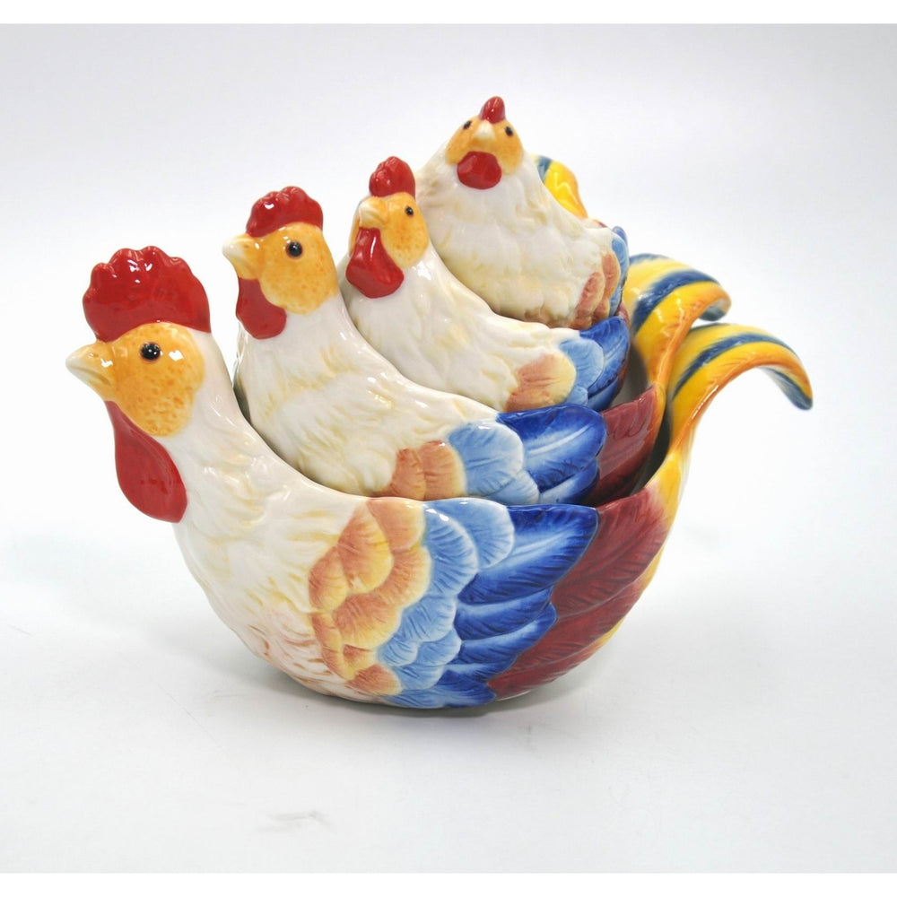 Ceramic Rooster Measuring Cup Set of 4 Image 2