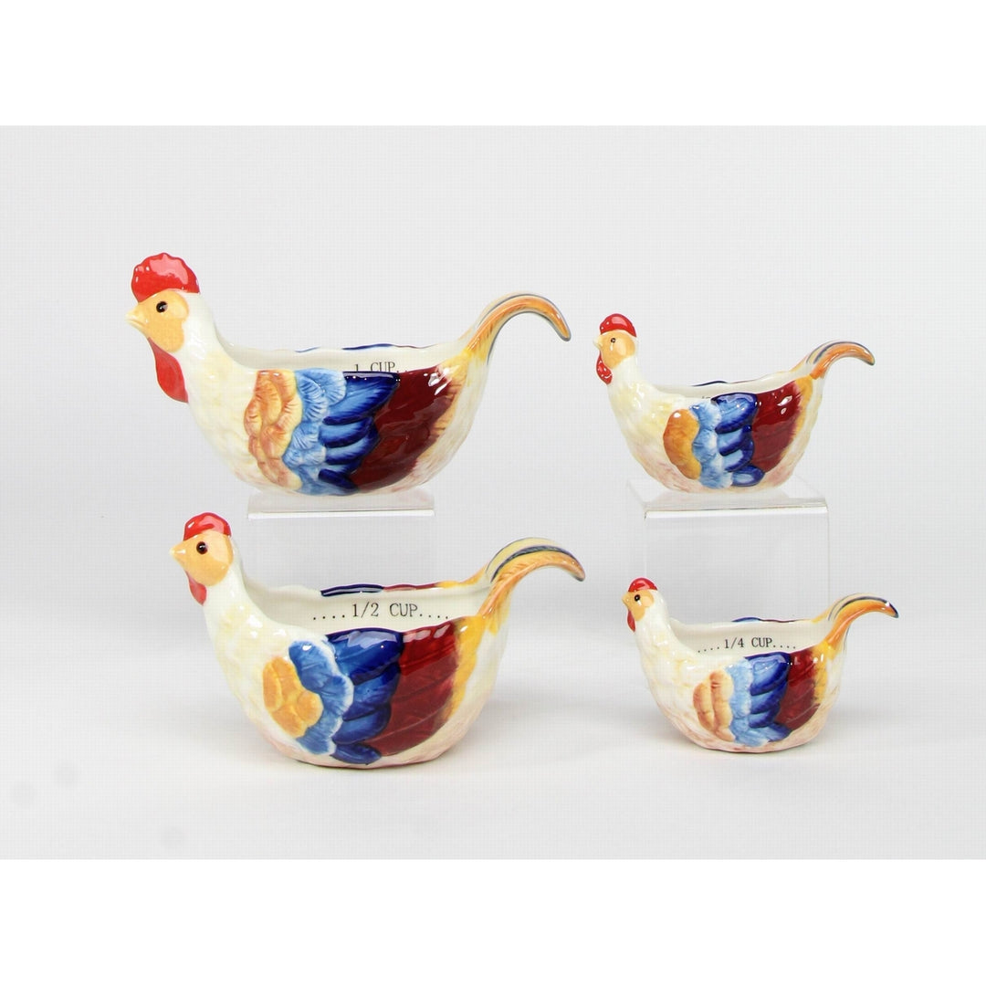 Ceramic Rooster Measuring Cup Set of 4 Image 4