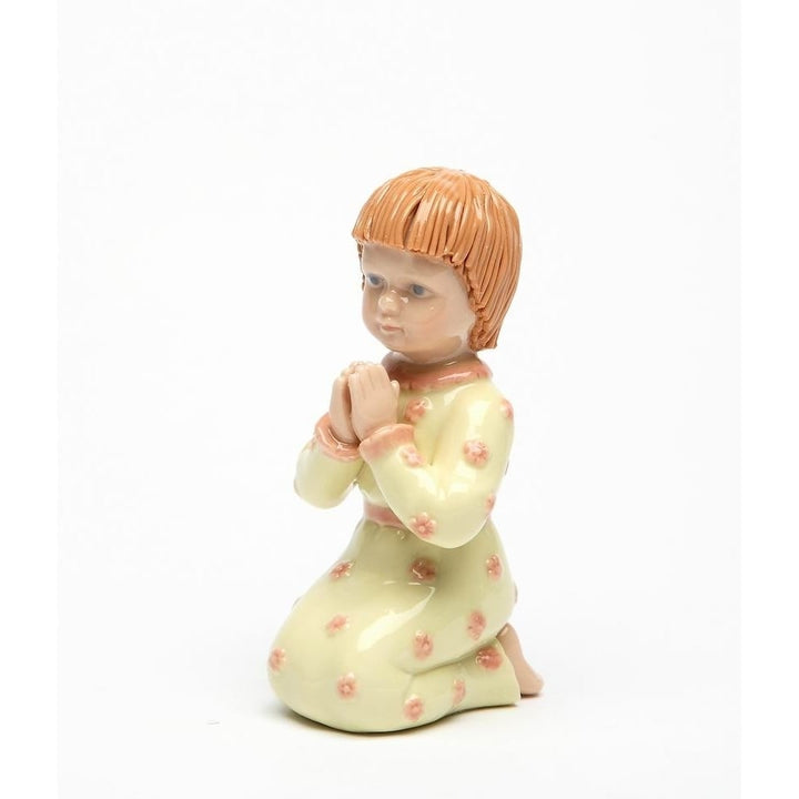 Ceramic Praying Girl Figurine 2 1/8 x 1 7/8 x 3 7/8 H Gift Image 3