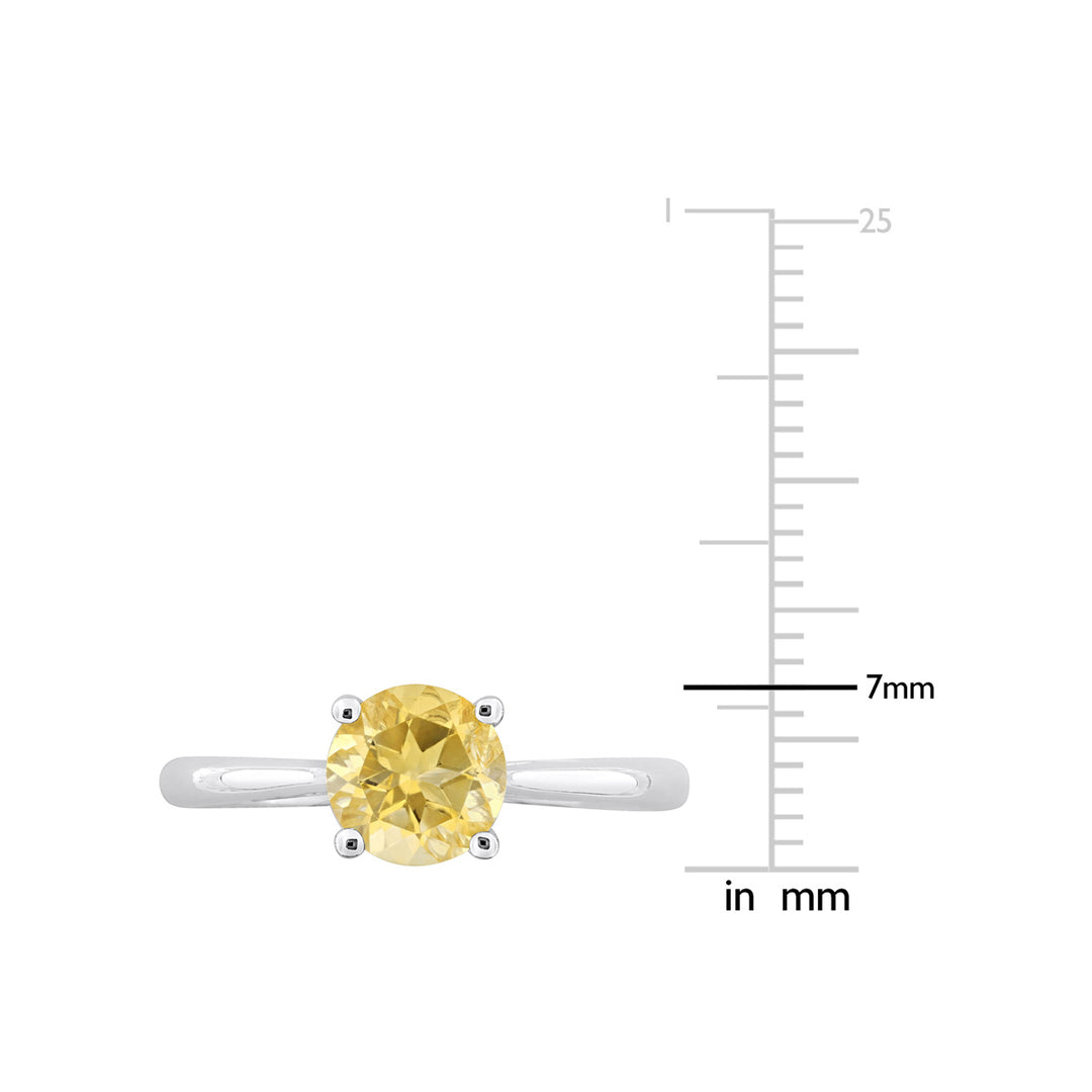 1.25 Carat (ctw) Solitaire Citrine Ring in Sterling Silver Image 4
