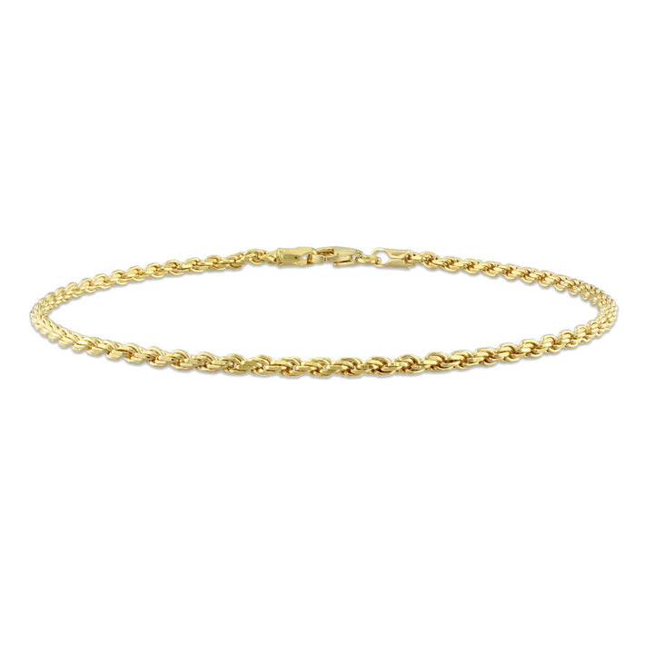 Rope Chain Bracelet in Yellow Plated Sterling Silver (9.00 inches) Image 1