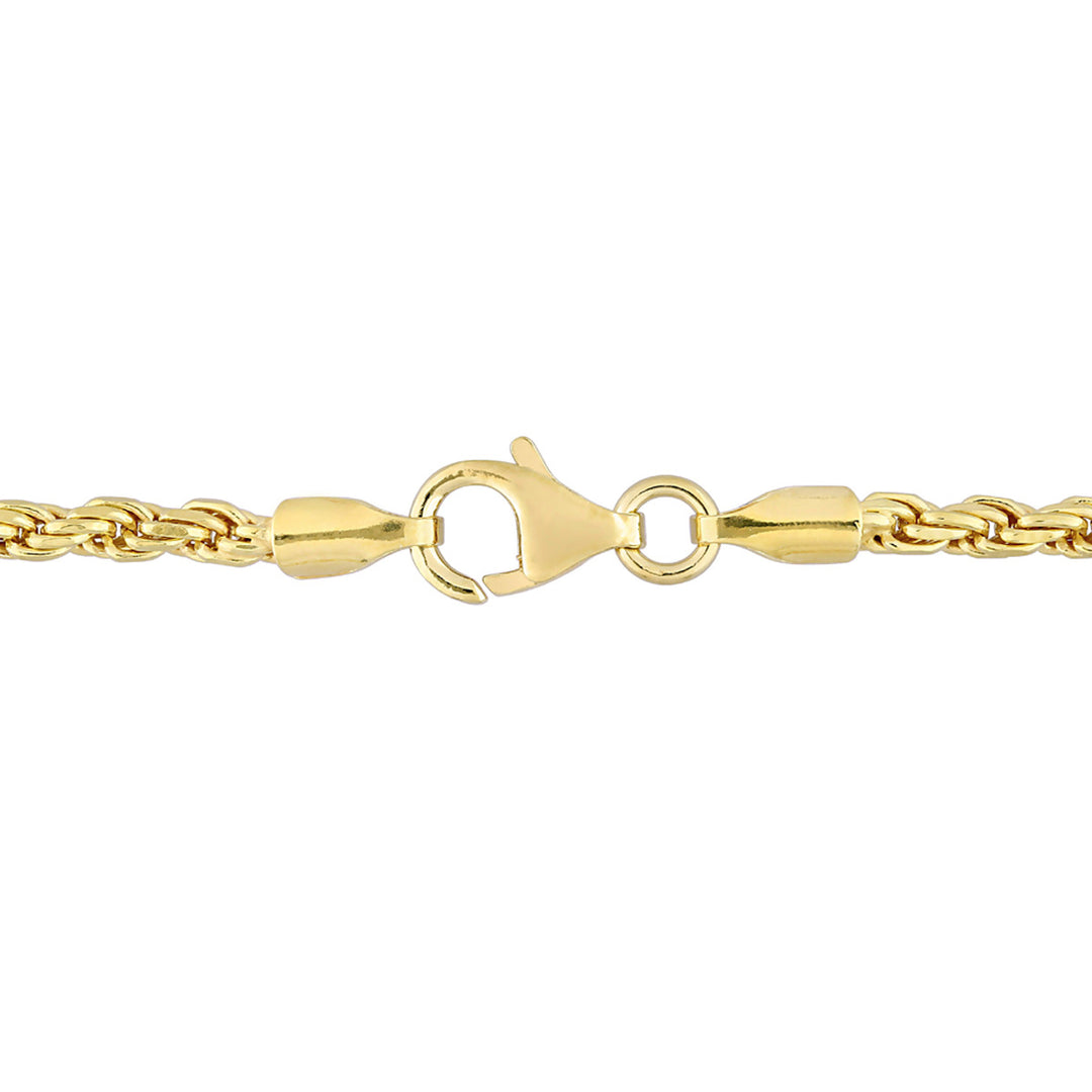 Rope Chain Bracelet in Yellow Plated Sterling Silver (9.00 inches) Image 4